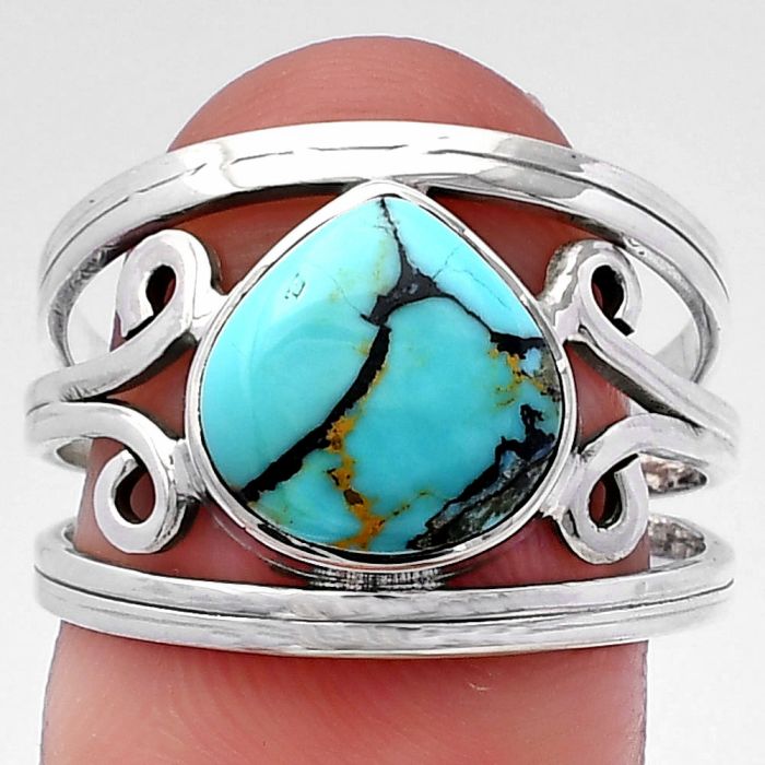 Lucky Charm Tibetan Turquoise Ring size-8 SDR219697 R-1132, 10x10 mm