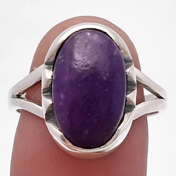 Purple Lepidolite Ring size-8.5 SDR220193 R-1438, 9x15 mm