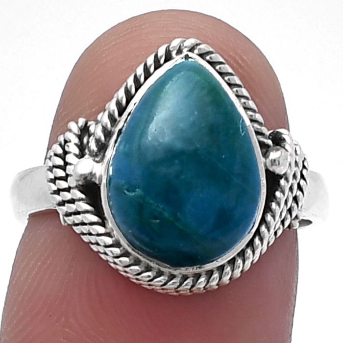 Azurite Chrysocolla Ring size-7 SDR220346 R-1257, 9x12 mm