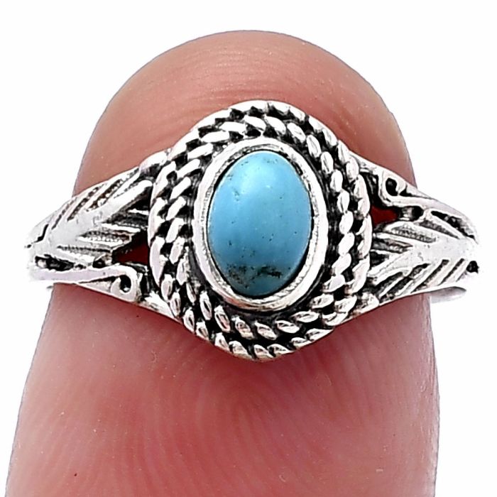Natural Turquoise Morenci Mine Ring size-7 SDR220584 R-1044, 4x6 mm