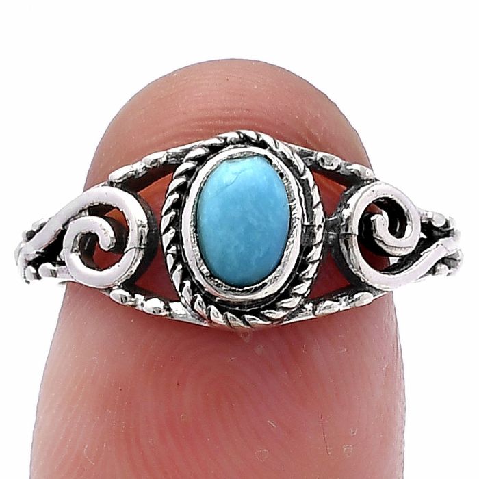 Natural Rare Turquoise Nevada Aztec Mt Ring size-7 SDR220664 R-1043, 4x6 mm