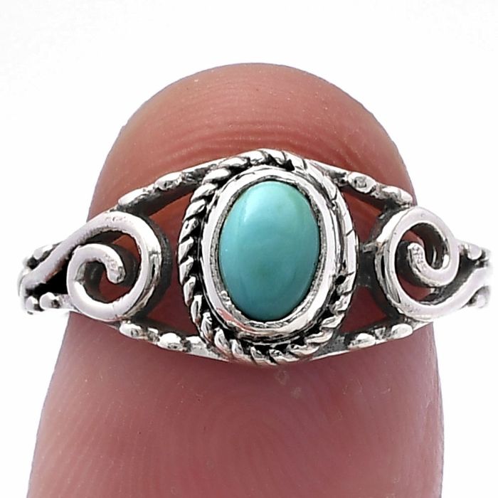 Natural Rare Turquoise Nevada Aztec Mt Ring size-6 SDR220670 R-1043, 4x6 mm