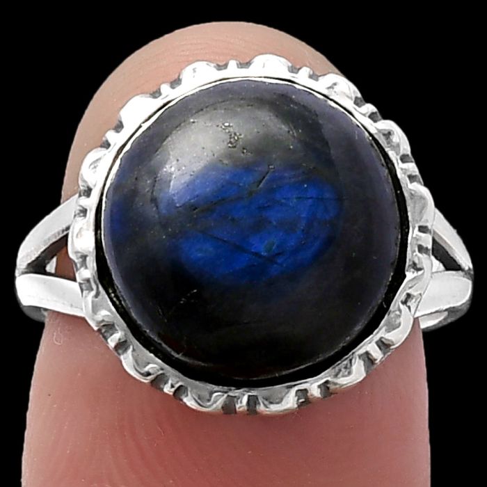 Blue Fire Labradorite Ring size-7 SDR220982 R-1652, 13x13 mm