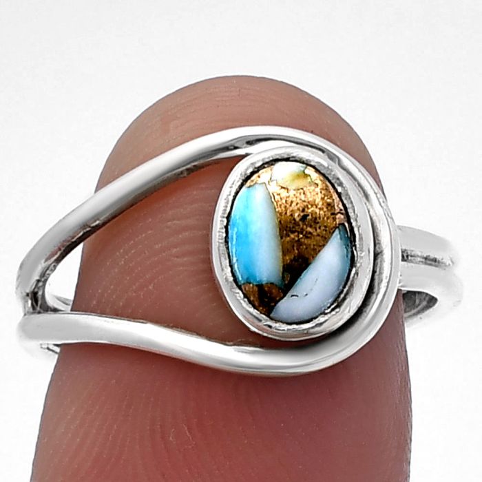 Spiny Oyster Turquoise Ring size-8.5 SDR221071 R-1129, 6x8 mm