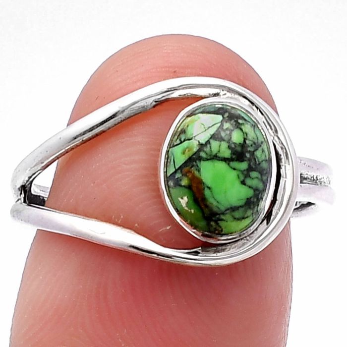 Green Matrix Turquoise Ring size-8 SDR221131 R-1129, 6x8 mm