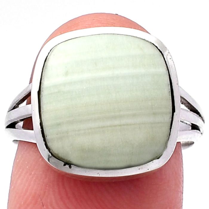 Saturn Chalcedony Ring size-8 SDR221406 R-1006, 13x13 mm