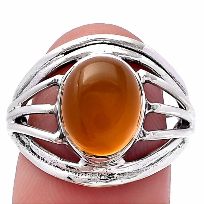 Yellow Onyx Ring size-8 SDR221955 R-1330, 9x11 mm