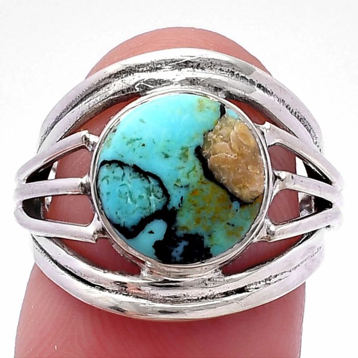 Lucky Charm Tibetan Turquoise Ring size-6 SDR221992 R-1330, 10x10 mm