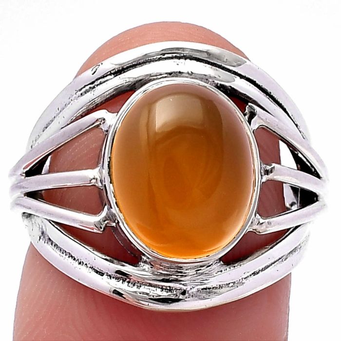 Yellow Onyx Ring size-6 SDR222013 R-1330, 9x11 mm