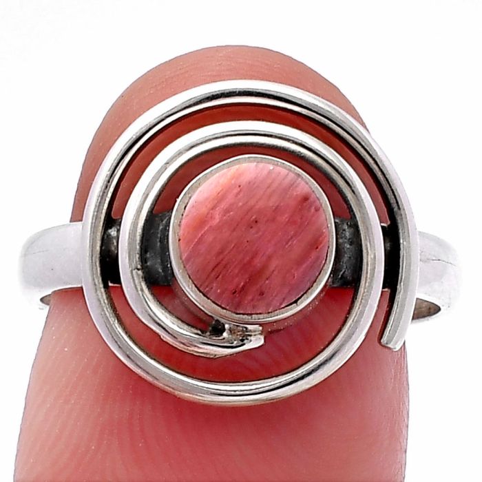 Spiral - Pink Tulip Quartz Ring size-8 SDR222231 R-1485, 7x7 mm
