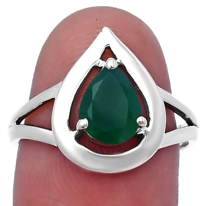 Green Onyx Ring size-8 SDR223512 R-1157, 6x8 mm