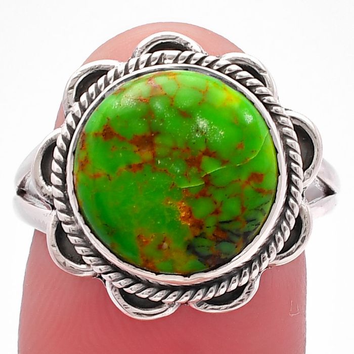 Green Matrix Turquoise Ring size-8 SDR223674 R-1221, 12x12 mm