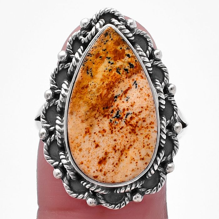 Picture Jasper Ring size-8.5 SDR223730 R-1266, 12x20 mm