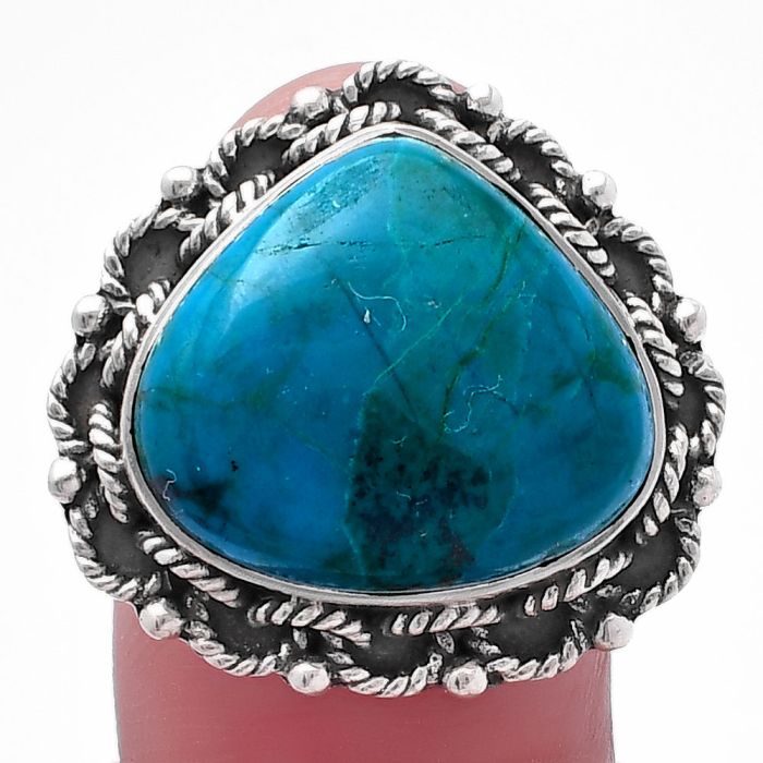 Azurite Chrysocolla Ring size-9 SDR223790 R-1266, 16x18 mm