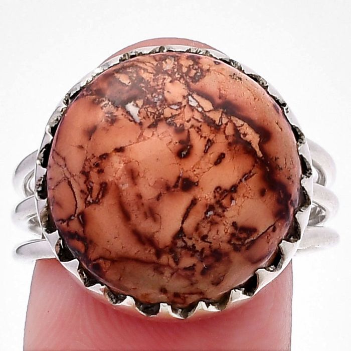 Indian Paint Gemstone Ring size-9 SDR224272 R-1210, 17x17 mm