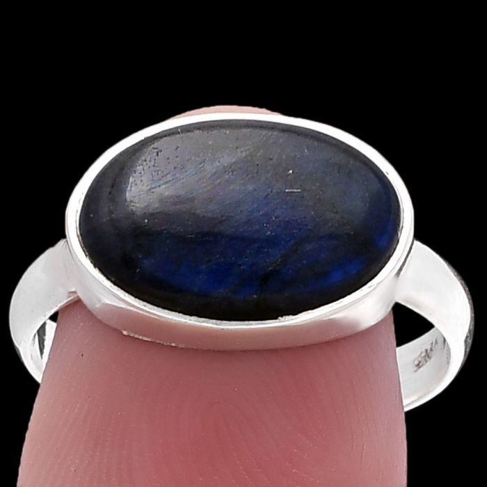Blue Fire Labradorite Ring size-9 SDR224515 R-1057, 9x14 mm
