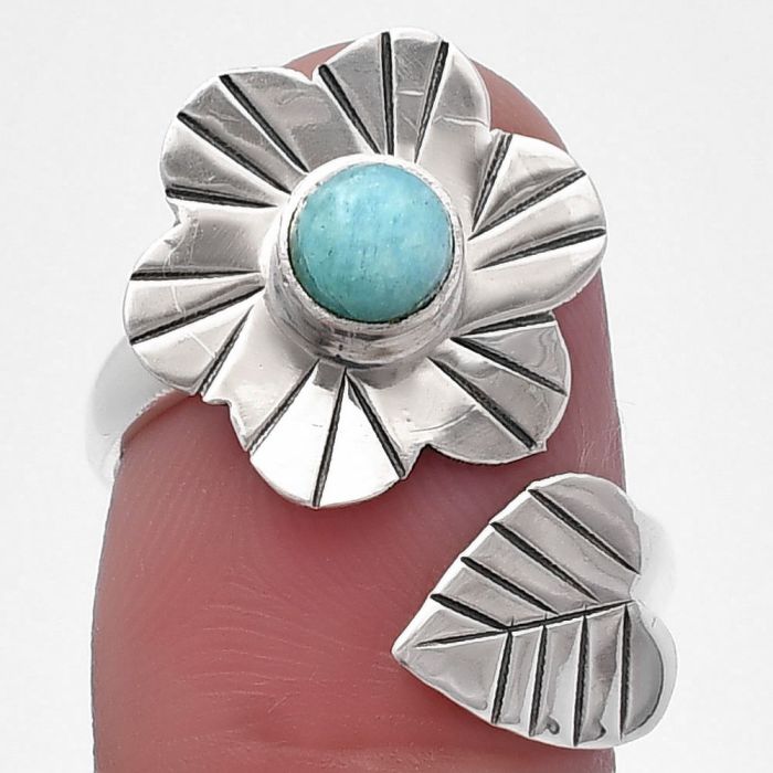 Adjustable Floral - Paraiba Amazonite Ring size-7 SDR224539 R-1659, 5x5 mm