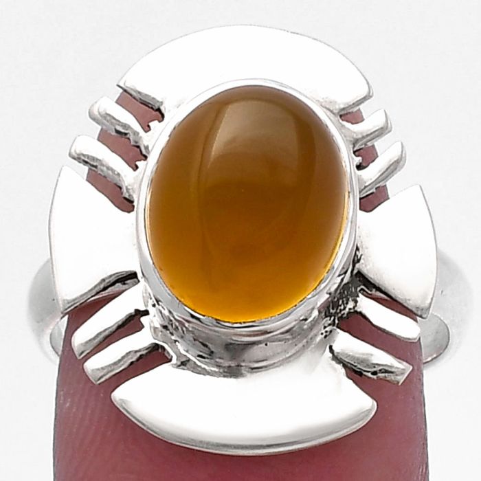 Yellow Onyx Ring size-8 SDR224710 R-1240, 9x11 mm