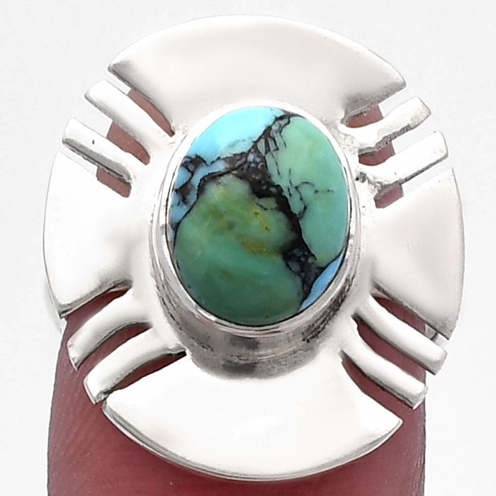 Lucky Charm Tibetan Turquoise Ring size-6.5 SDR224746 R-1240, 8x10 mm