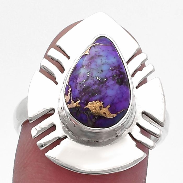 Copper Purple Turquoise Ring size-8 SDR224754 R-1240, 8x12 mm