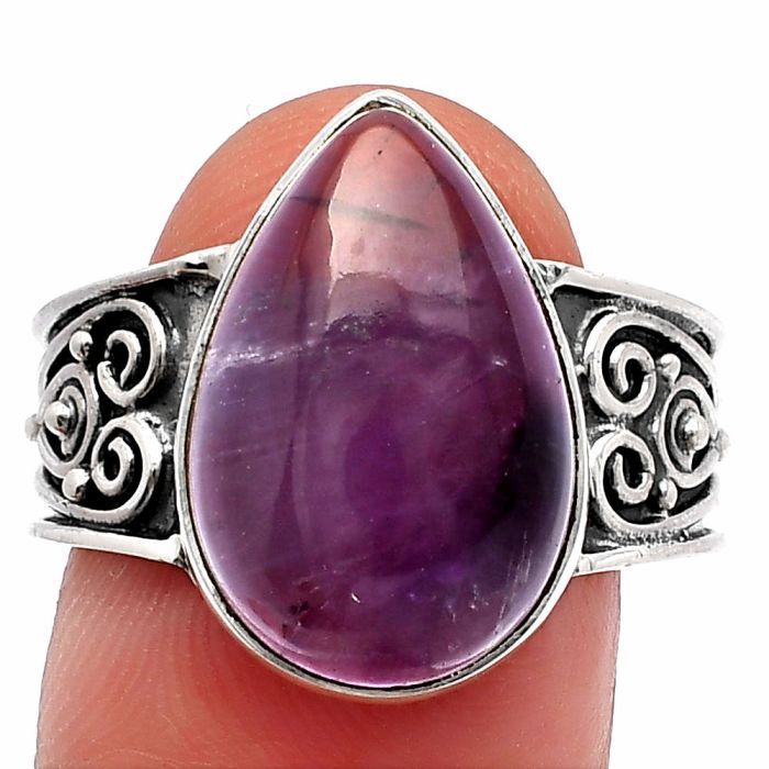 Super 23 Amethyst Mineral From Auralite Ring size-9 SDR225275 R-1431, 12x17 mm