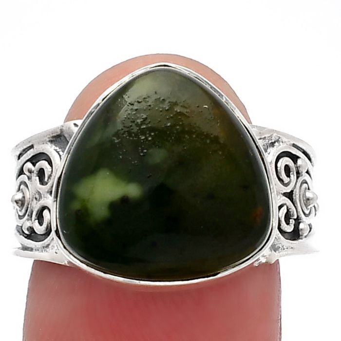 Chrome Chalcedony Ring size-8 SDR225331 R-1431, 14x14 mm