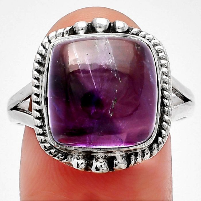 Super 23 Amethyst Mineral From Auralite Ring size-9.5 SDR225560 R-1253, 12x12 mm
