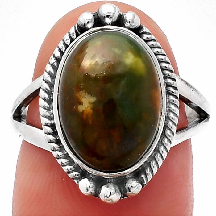 Chrome Chalcedony Ring size-7 SDR225627 R-1253, 10x14 mm
