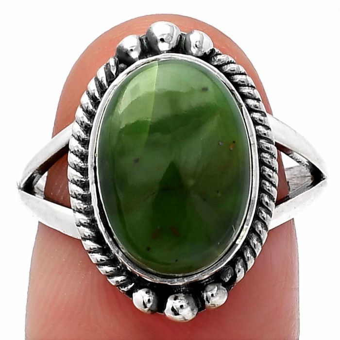 Chrome Chalcedony Ring size-8 SDR225641 R-1253, 10x14 mm