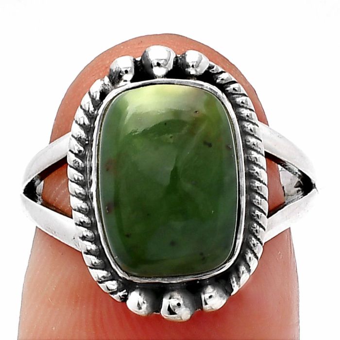 Chrome Chalcedony Ring size-6 SDR225676 R-1253, 8x11 mm