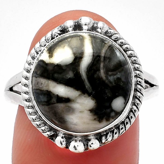 Mexican Cabbing Fossil Ring size-9.5 SDR225704 R-1253, 13x13 mm