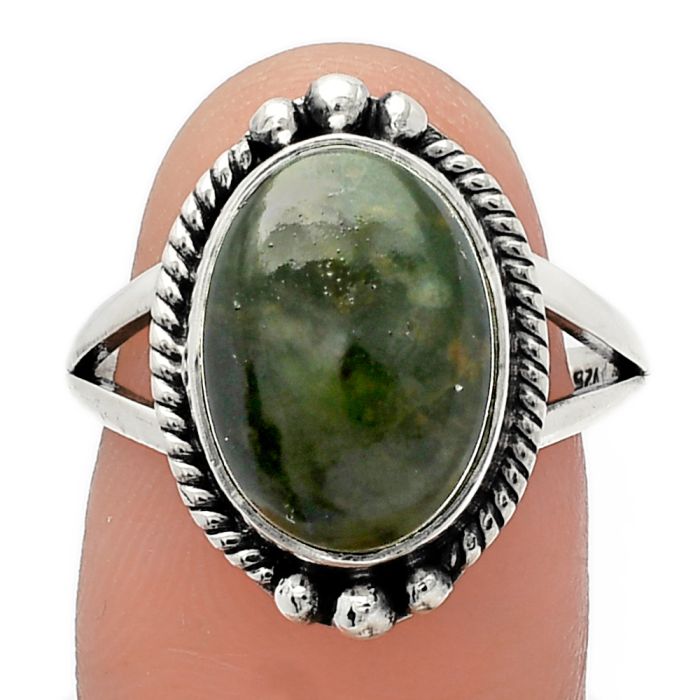 Chrome Chalcedony Ring size-8 SDR225716 R-1253, 10x14 mm