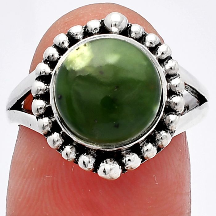 Nephrite Jade Ring size-7 SDR225907 R-1154, 10x10 mm