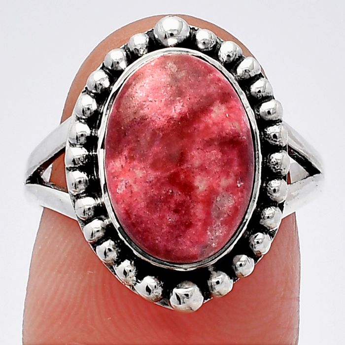 Pink Thulite Ring size-7 SDR226017 R-1154, 9x13 mm