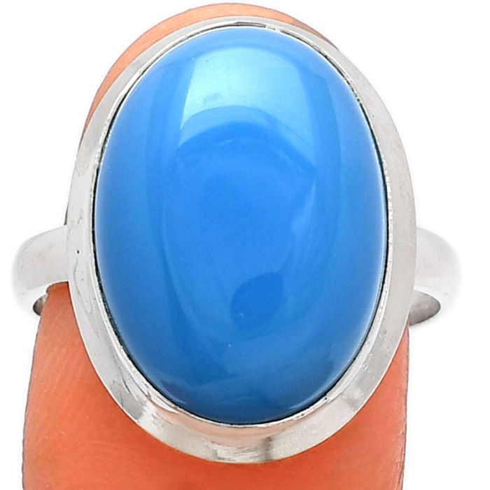 Blue Chalcedony Ring size-9 SDR226305 R-1007, 13x18 mm