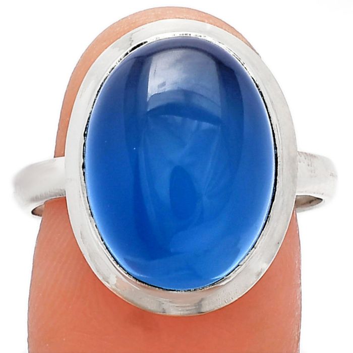 Blue Chalcedony Ring size-9 SDR226373 R-1007, 12x16 mm