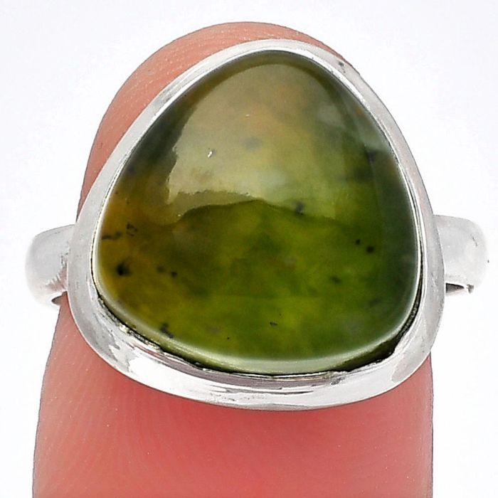 Nephrite Jade Ring size-8 SDR226436 R-1007, 14x14 mm