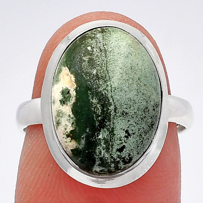 Larsonite Jasper Ring size-7 SDR226439 R-1007, 11x15 mm