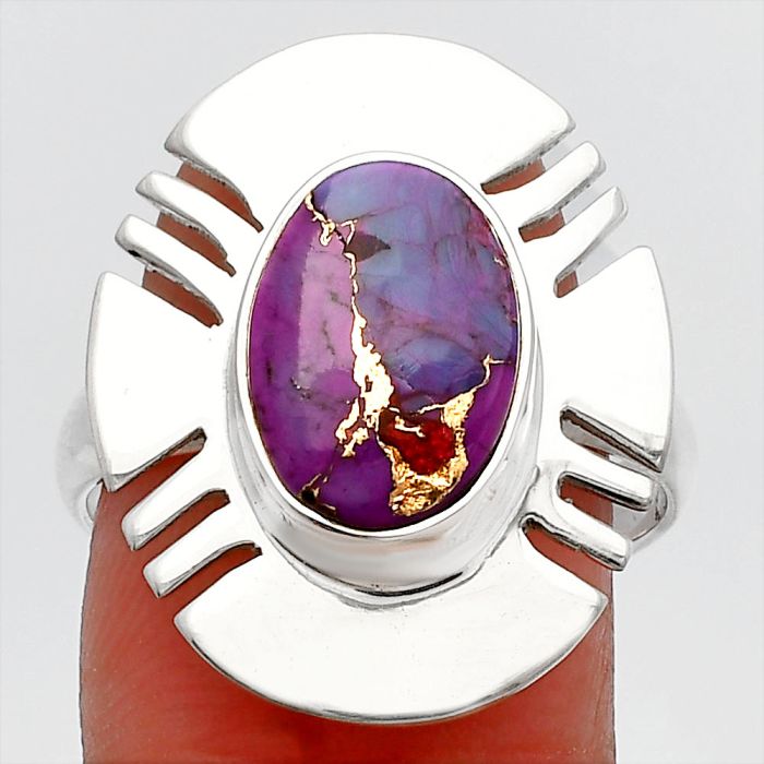 Copper Purple Turquoise Ring size-9 SDR226489 R-1240, 8x12 mm