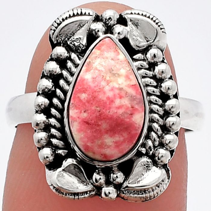 Pink Thulite Ring size-7 SDR226693 R-1598, 7x11 mm