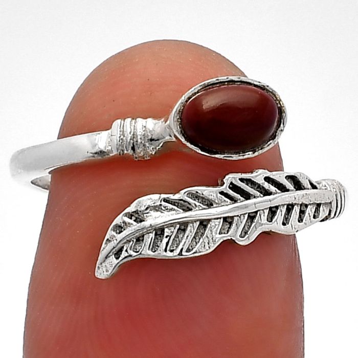 Adjustable Feather - Noreena Jasper Ring size-8 SDR226754 R-1496, 4x6 mm