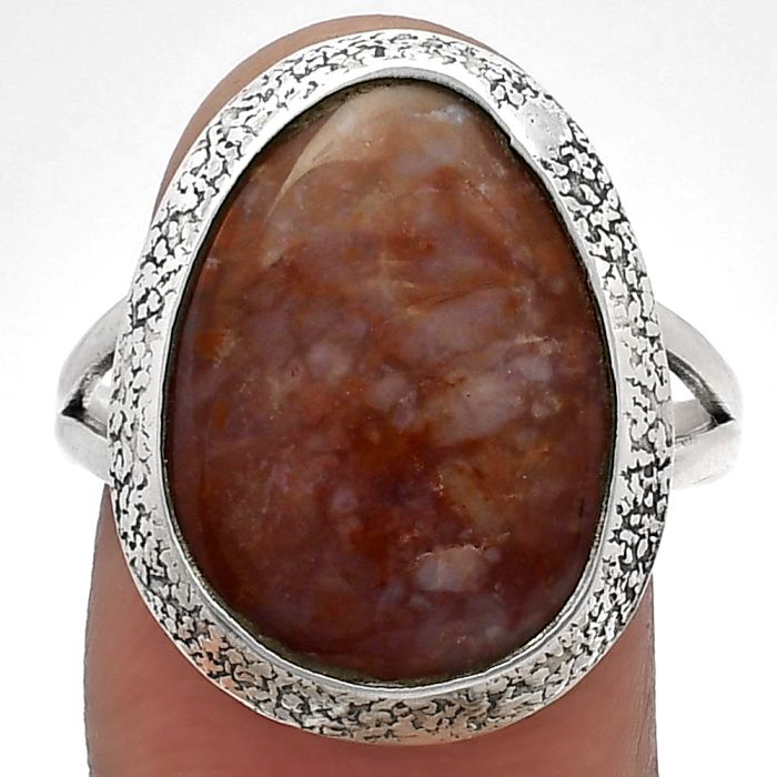 Red Moss Agate Ring size-9.5 SDR227060 R-1307, 13x18 mm