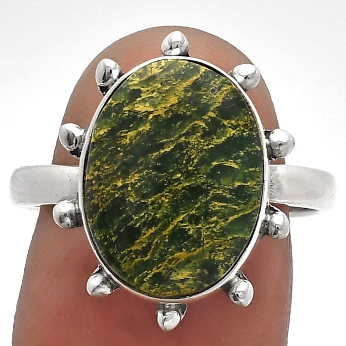Green Fuchsite Ring size-9 SDR227096 R-1268, 11x15 mm