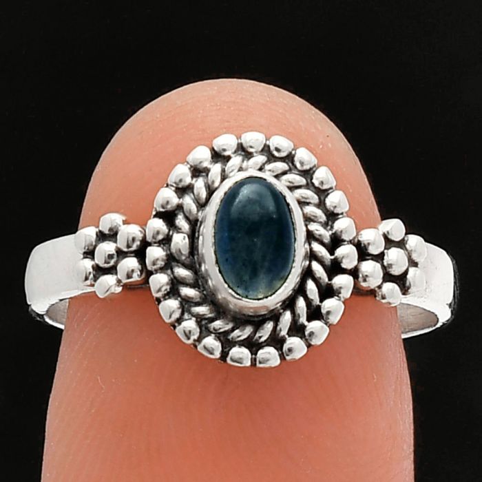 Blue Fire Labradorite Ring size-8.5 SDR227248 R-1447, 4x6 mm