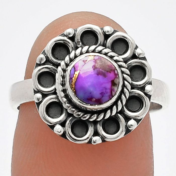 Copper Purple Turquoise Ring size-7.5 SDR227292 R-1256, 6x6 mm