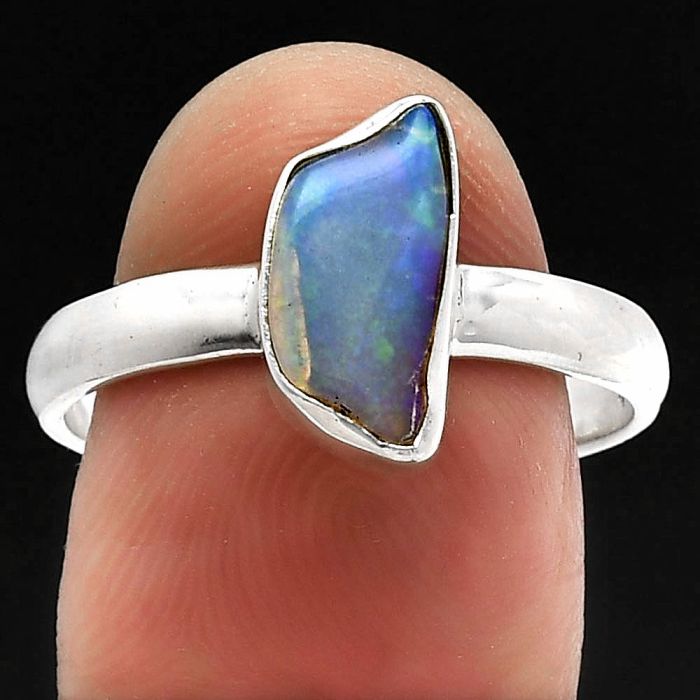 Ethiopian Opal Rough Ring size-9 SDR227332 R-1001, 5x11 mm