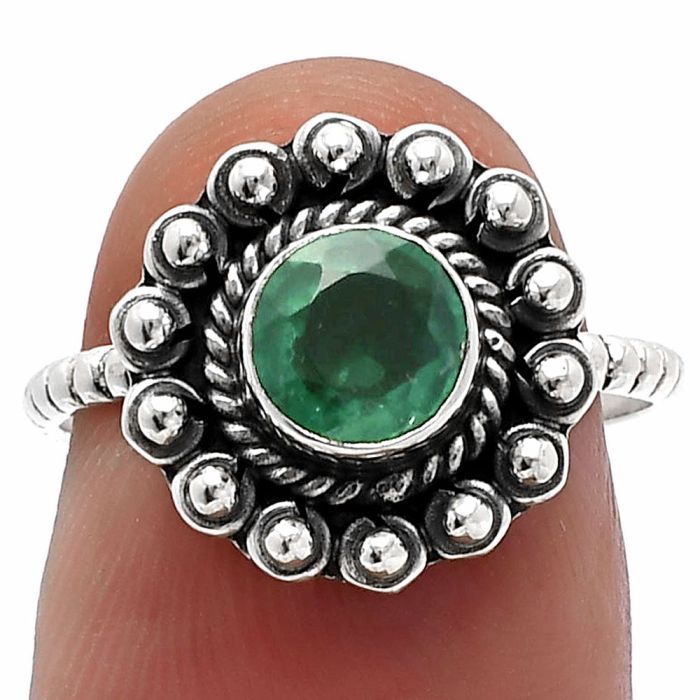 Lab Created Emerald Ring size-7 SDR227388 R-1124, 6x6 mm