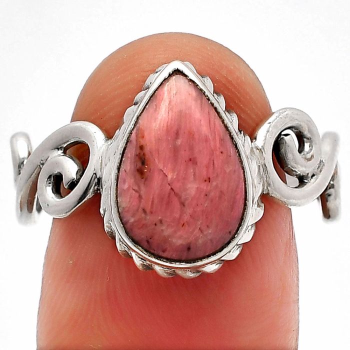 Pink Tulip Quartz Ring size-9.5 SDR227467 R-1652, 8x13 mm