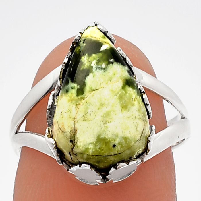 Chrome Chalcedony Ring size-7 SDR227659 R-1576, 10x16 mm