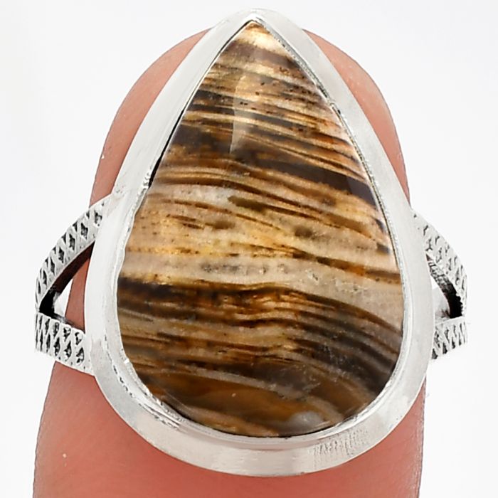 Stick Agate Ring size-8 SDR227790 R-1008, 13x18 mm